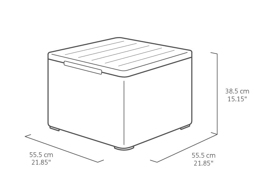Dimension drawing of the Storage table