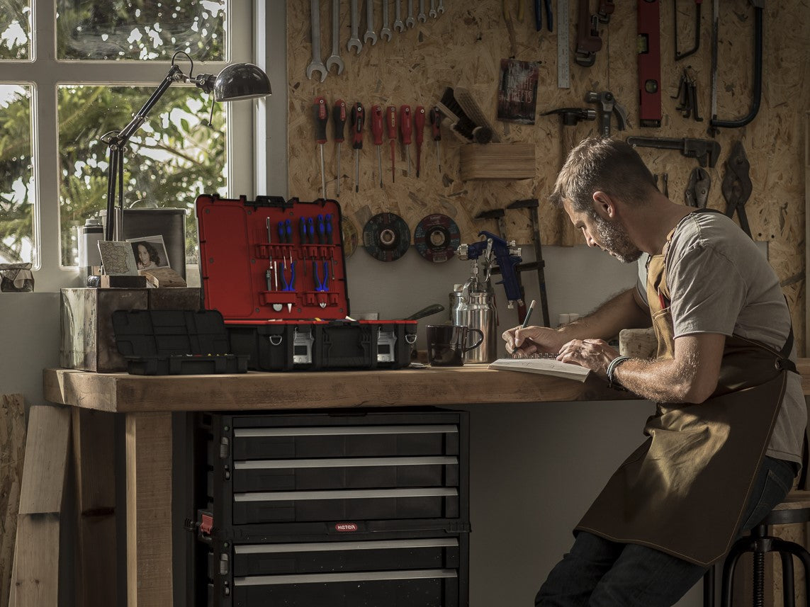 Keter Technician case on a workbench