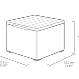 Dimension drawing of the Storage table