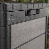 Close up of the finish of the Keter Denali 113 cushion box