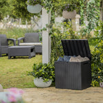City storage box full with cushions