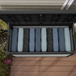 Denali storage box filled with cushions
