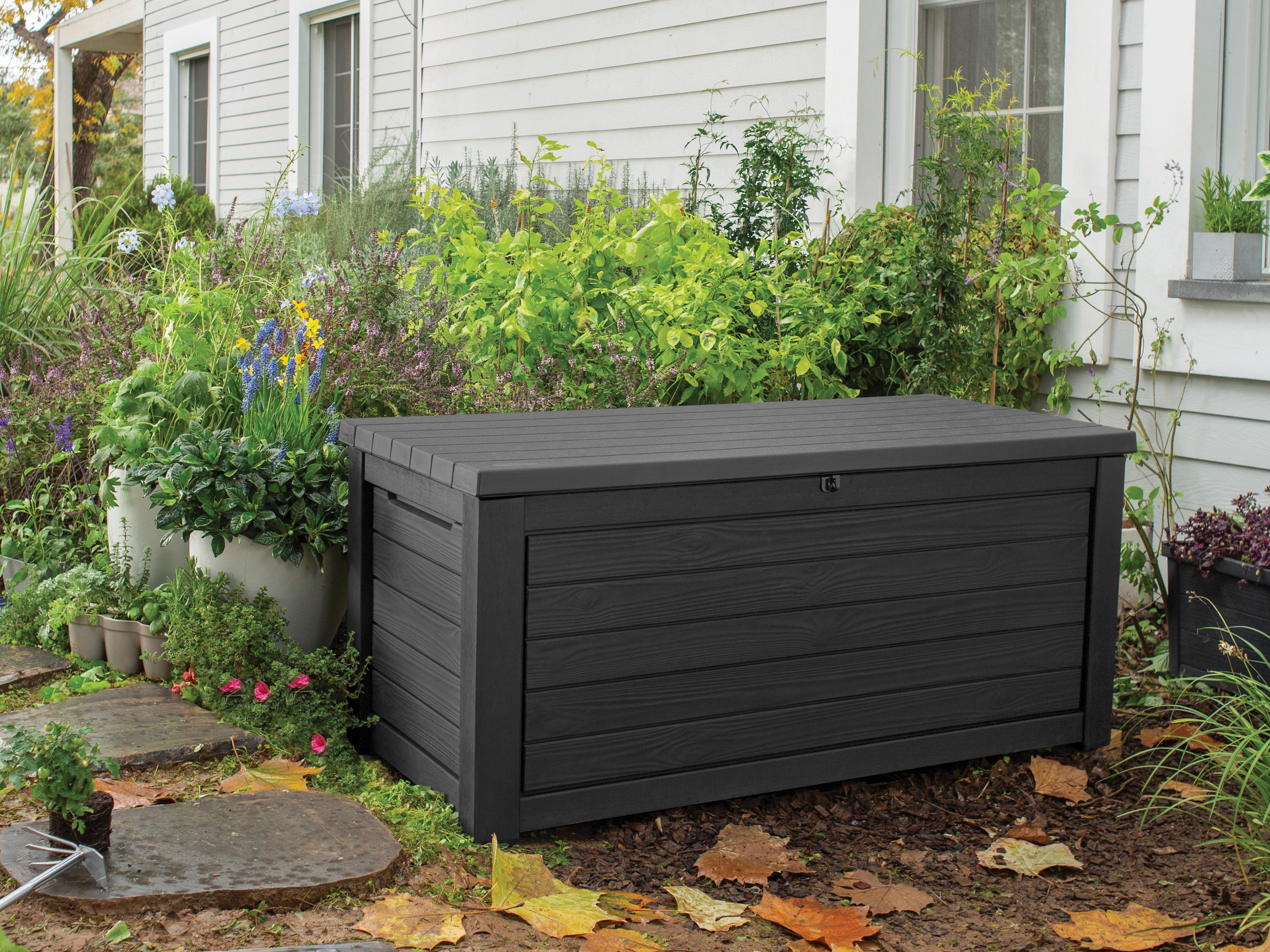 Northwood storage box in garden