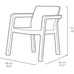 Dimension drawing of Emily Chair