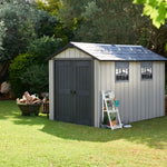 Keter Oakland 7511 Shed in garden landscape