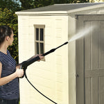 Water blasting the Factor 6x6 shed